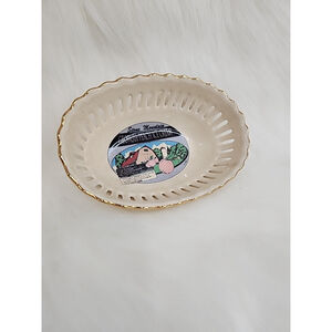 Stone Mountain Georgia Peach Ice Cream Bowl 4.5" Oval